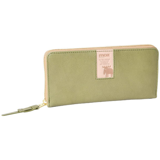moz 86092 Genuine Leather Wallet Round Zipper Thin Sweden Elk Women 50107_green_1