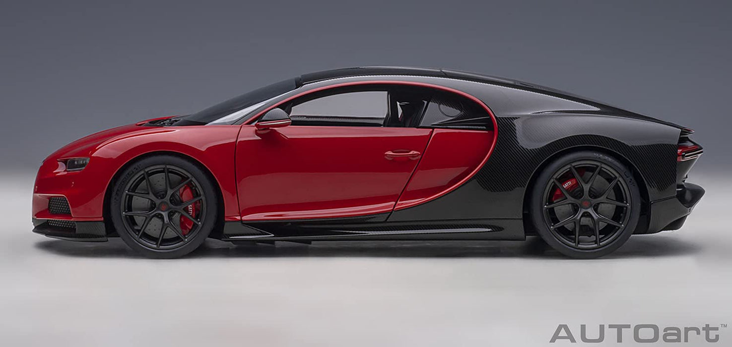 AUTOart 1/18 Bugatti Shillong Sport 2019 Red / Carbon Black 70996 Diecast Toy_3