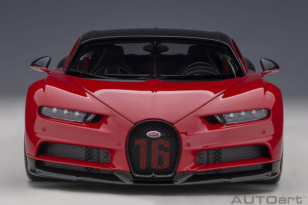AUTOart 1/18 Bugatti Shillong Sport 2019 Red / Carbon Black 70996 Diecast Toy_5