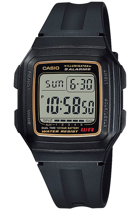 CASIO Collection F-201WA-9AJH Standard Black Men's Wrist Watch LED Light NEW_1