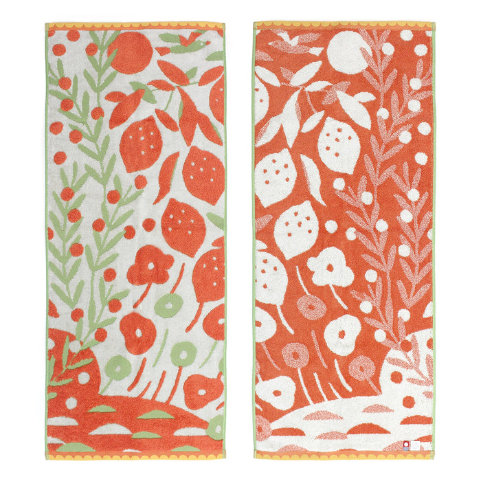 Iori Imabari towel face towel seto (orange) fluffy durable Long-lasting Cotton_2