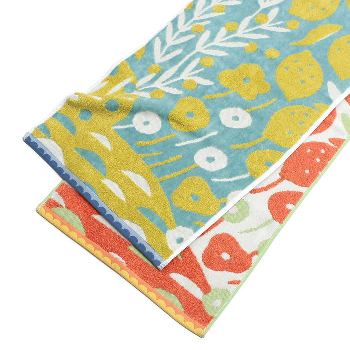 Iori Imabari towel face towel seto (orange) fluffy durable Long-lasting Cotton_5