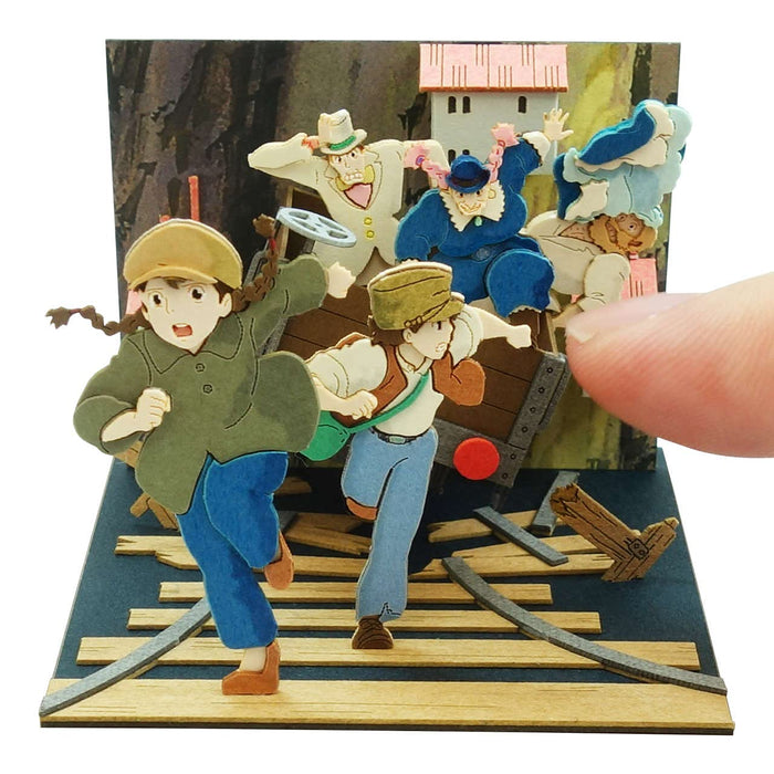 Laputa Castle in the Sky Papercraft Theta and Pazu Flee Ghibli Mini MP07-133 NEW_5