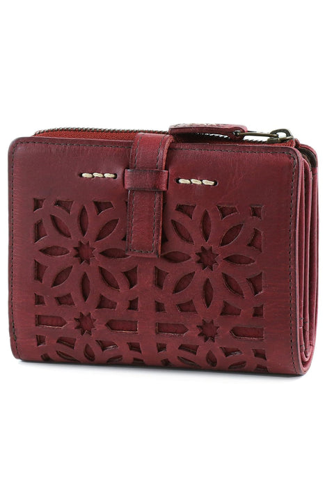 Genten Bi-fold wallet L-shaped zipper Genuine leather Women's Wine GE-31621-94_1