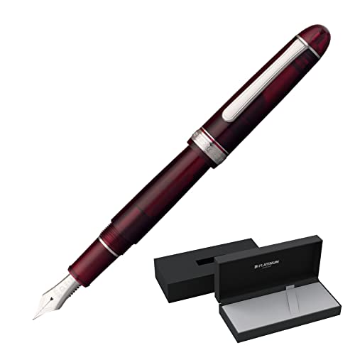 Platinum Fountain Pen PNB-18000CR#71-4 CENTURY Bourgogne Rhodium Broad (B) Nib_3