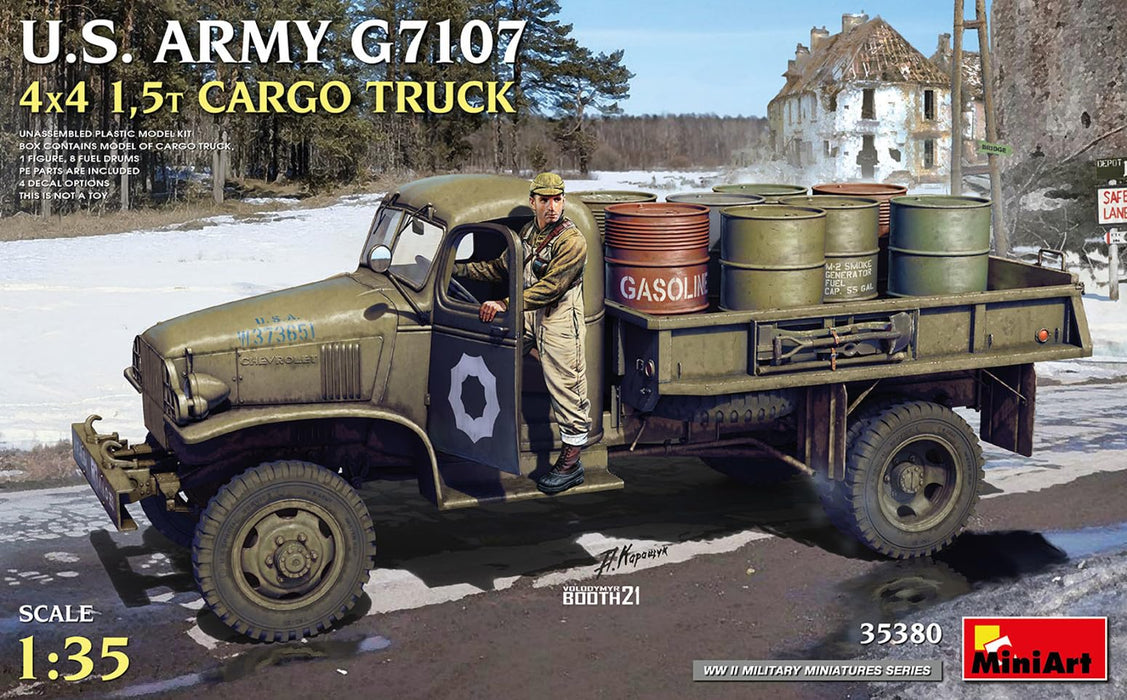 Miniart 1/35 U.S. Arumy G7107 4X4 1.5t Cargo Truck Plastic Model Kit MIN35380_2