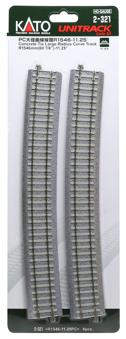 KATO HO Gauge Large-Radius Curve Track R1546mm 60 7/8” 11.25 4pcs 2-321 NEW_1
