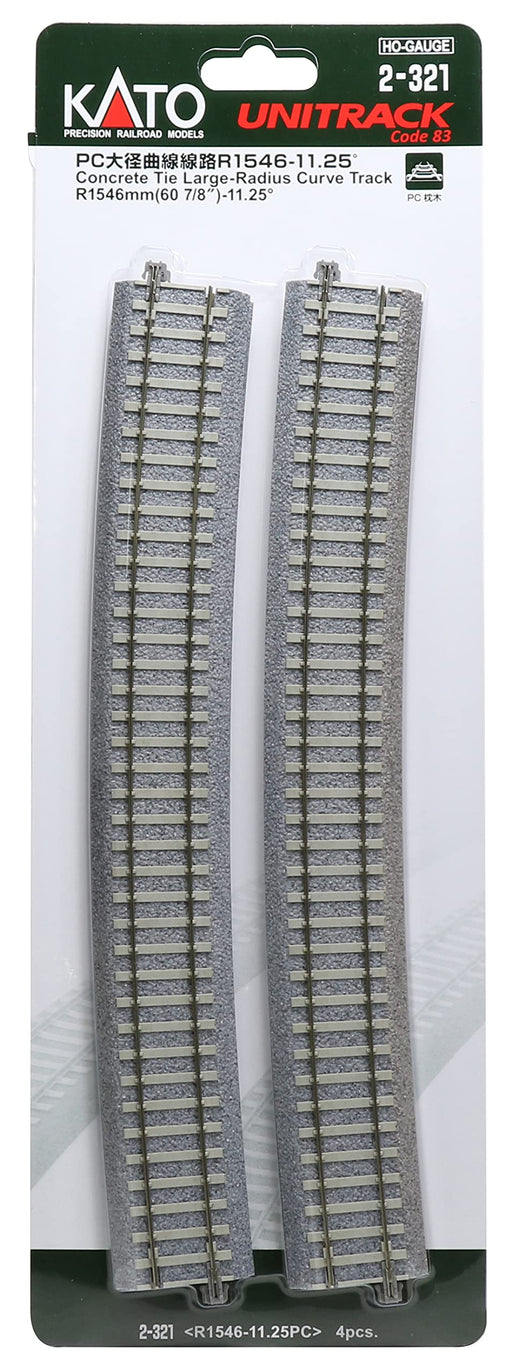 KATO HO Gauge Large-Radius Curve Track R1546mm 60 7/8” 11.25 4pcs 2-321 NEW_1