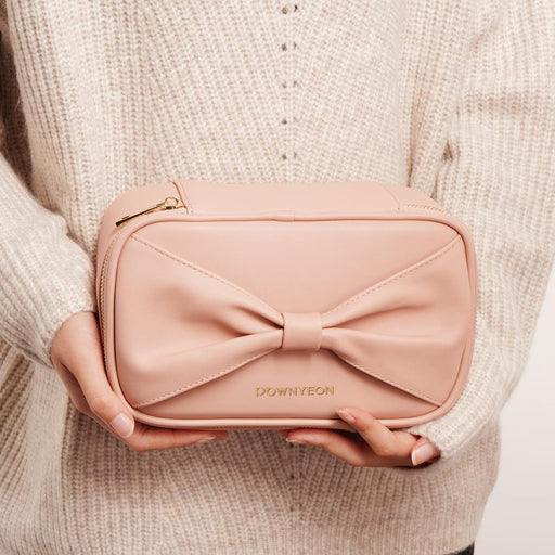 Rownyeon Makeup Pouch Cute Pink Color Light Weight for Travel Zip Closure NEW_2