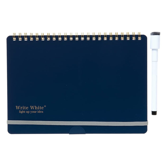 Gakken Staifle White Board Notebook Write White + (Plus) A5 Navy BD12014 NEW_1