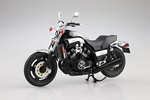 AOSHIMA YAMAHA Vmax Silver 1/12 Scale Motorcycle Diecast Model w/ Display Stand_4