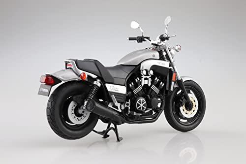 AOSHIMA YAMAHA Vmax Silver 1/12 Scale Motorcycle Diecast Model w/ Display Stand_5
