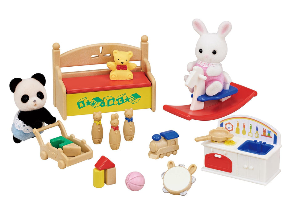 Sylvanian Families Toys white rabbit and baby panda Doll & Furniture Set DF-20_1