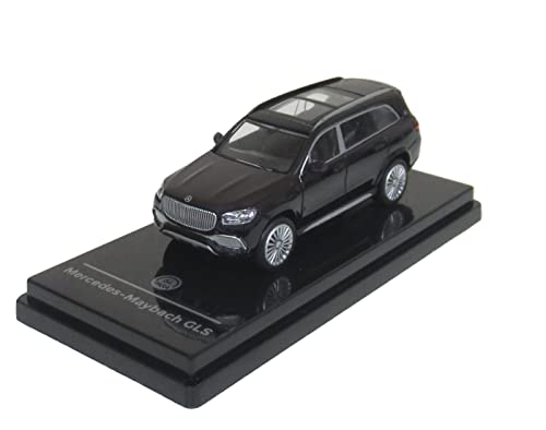 JADI Mercedes Maybach GLS Obsidian Black/Rubellite Red LHD 1/64 Scale PA55304_1