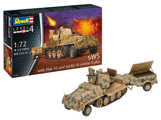 Revell 1/72 German Half-track w/ 3.7cm FlaK43 AA Gun Plastic Model Kit 03293 NEW_1
