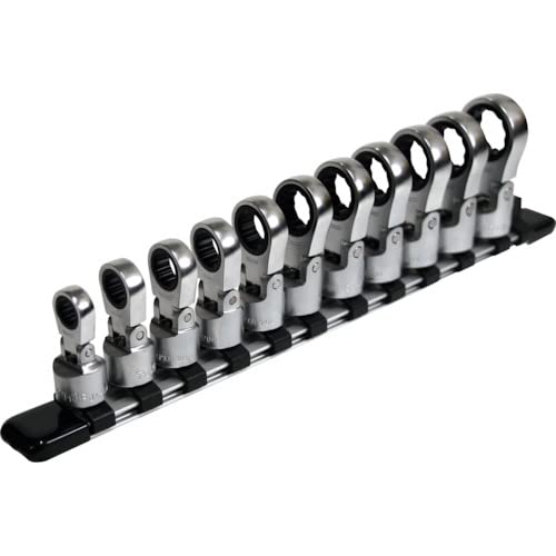 TONE RATCHET RING WRENCH FLEXIBLE HEAD TYPE 11 SIZE SET (8-19mm) HRM311F 3/8"_1