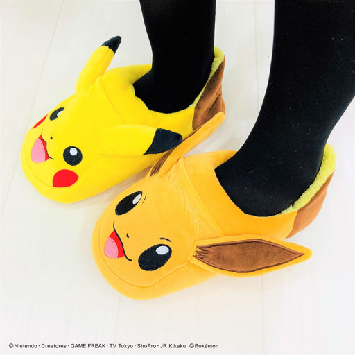 MORIPiLO Pokemon Pikachu Eevee Plush Women’s Room Shoes 23.0-25.0cm 4620872 NEW_2