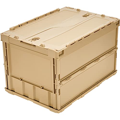 TRUSCO Thin Folding Container 50L with Lock Lid Scolor Storage Box TR-C50B-LS_1