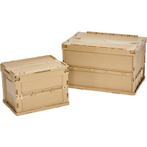 TRUSCO Thin Folding Container 50L with Lock Lid Scolor Storage Box TR-C50B-LS_5