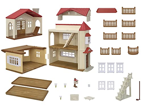 EPOCH Sylvanian Families big house red roof secret room with Lamp HA-51 ‎14666_3