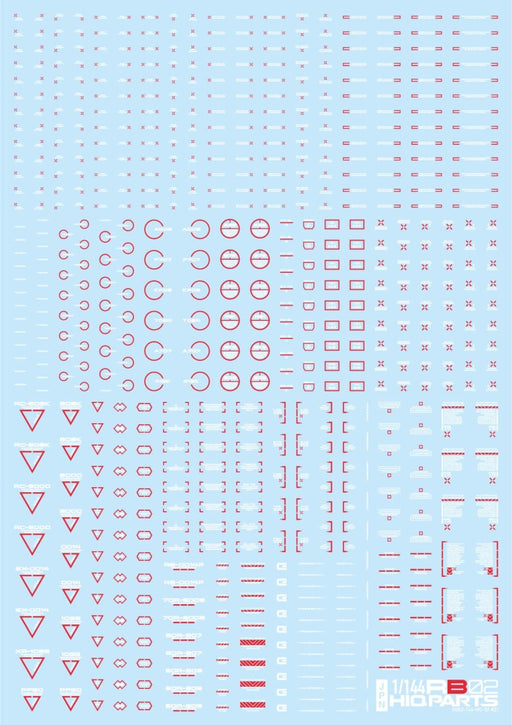 HiQparts 1/144 RB02 caution decal white & red for plastic model RB02-144WAR NEW_1