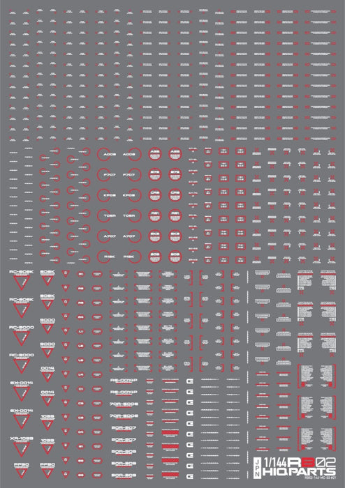 HiQparts 1/144 RB02 caution decal white & red for plastic model RB02-144WAR NEW_2