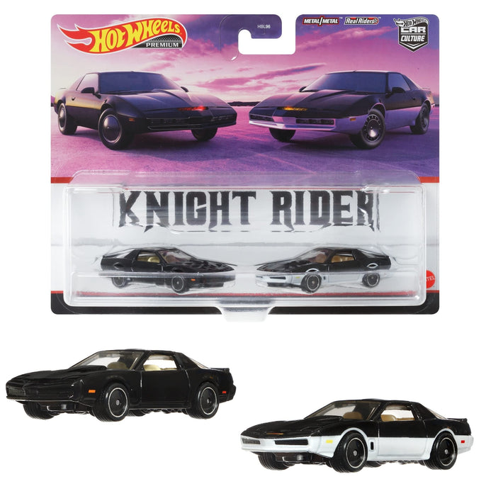 Hot Wheels Premium 2 Pack Knight Rider K.I.T.T/K.A.R.R for 3+ HCY74 Black NEW_1