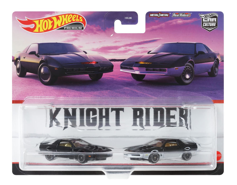 Hot Wheels Premium 2 Pack Knight Rider K.I.T.T/K.A.R.R for 3+ HCY74 Black NEW_4