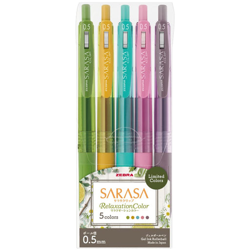 zebra Gel Ballpoint Pen Sarasa Clip 0.5mm Relaxation Color Set of 5 JJ15-5C-RE_1