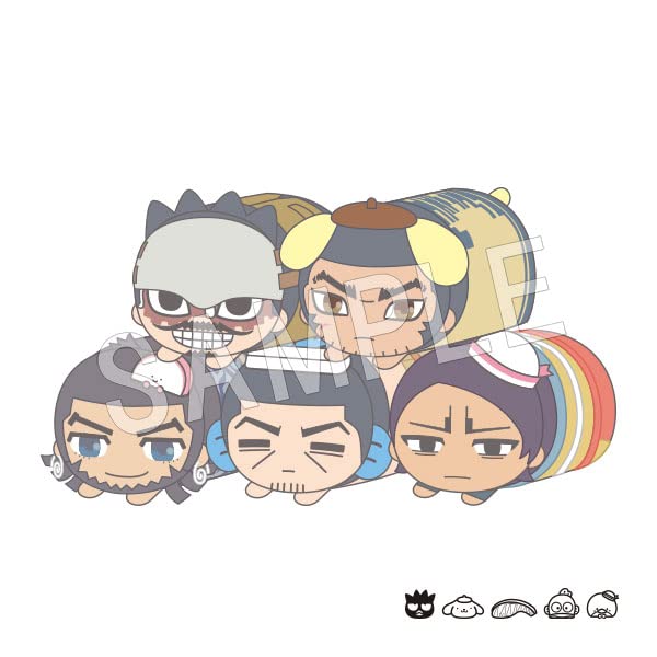 CHUGAIKOGYO Golden Kamuy x Sanrio Mochikororin mascot Type B Set of 6 80mm NEW_1