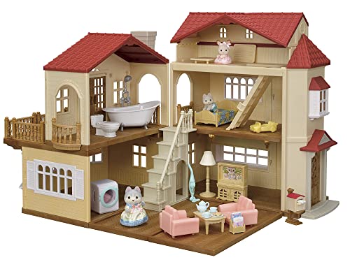 Sylvanian Families Big house red roof deluxe secret room Home House 22-RZ NEW_1