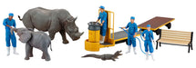 KAIYODO ART PLA Zookeeper & White Rhino Set Unpainted Plastic Model Kit AP006_1