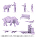 KAIYODO ART PLA Zookeeper & White Rhino Set Unpainted Plastic Model Kit AP006_6
