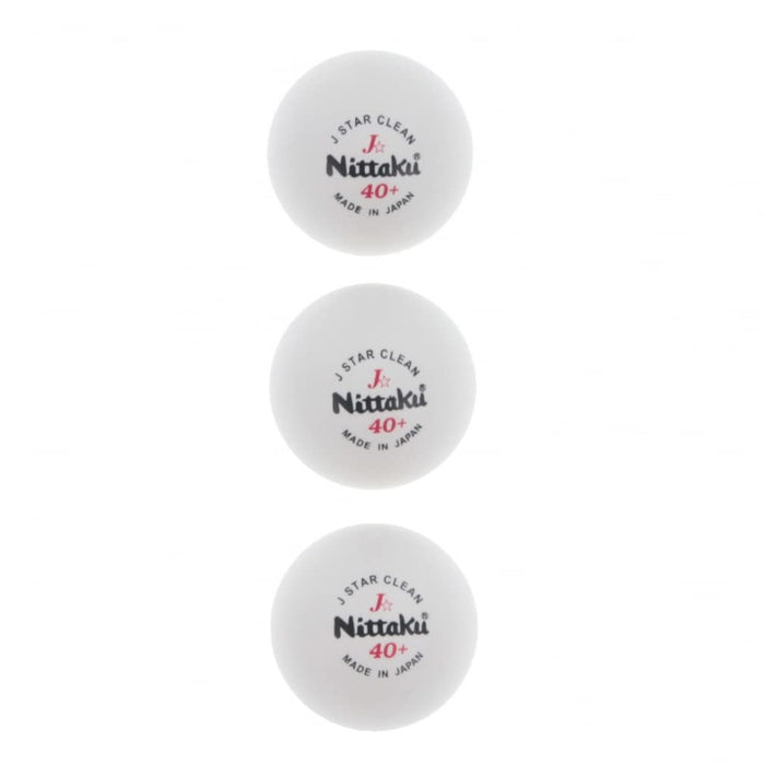 Nittaku Table Tennis Ball J Star Clean Set of 3 pieces white/FF NB1760 Plastic_2