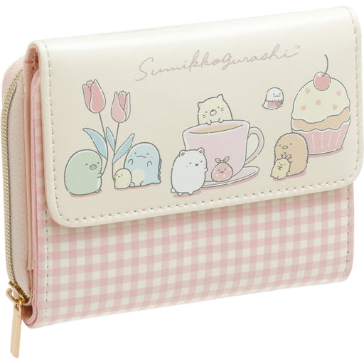 San-X Character Mix Sumikko Gurashi Wallet WL35801 Faux Leather Pink 95x120x30mm_1