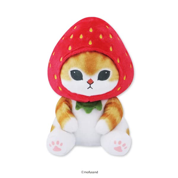 Taito Mofusand Fruits Nyan Strawberry Cat BIG Plush Doll 30cm Polyester NEW_2