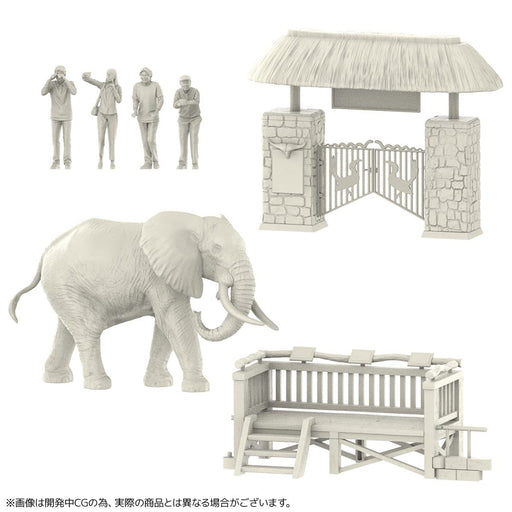 Kaiyodo ART PLA Tourists and African Elephant Set 1/35 Plastic Model Kit AP010_2