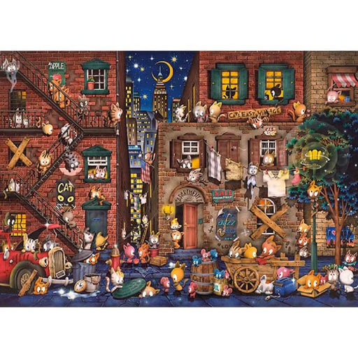 APPLEONE 500pc Jigsaw Puzzle Hidetoki Yoshida Downtown Cats 38x53cm ‎500-301 NEW_1
