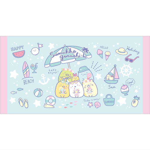 San-X Sumikko Gurashi Bath Towel M Blue CM41601 650x1250mm Cotton Shirring NEW_1