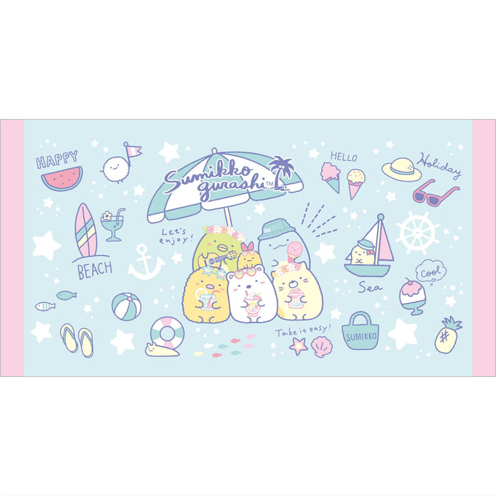 San-X Sumikko Gurashi Bath Towel M Blue CM41601 650x1250mm Cotton Shirring NEW_1