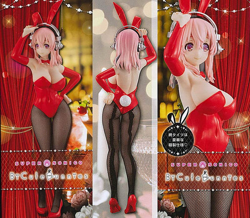 Super Sonico Bunnies Red Color ver. Figure PVC Amusement Prize FuRyu BiCute NEW_2
