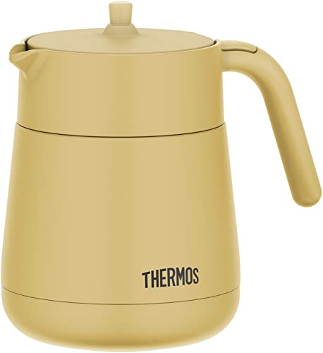 Thermos Vacuum Insulated Teapot with Strainer 700ml Beige TTE-700 BE Stainless_1