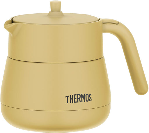 Thermos Vacuum Insulated Teapot Strainer 450ml Beige TTE-450BE W16.5xD11.5xH13cm_1