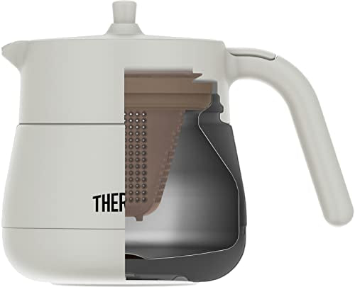 Thermos vacuum insulated teapot with strainer 450ml light gray TTE-450 LGY NEW_2
