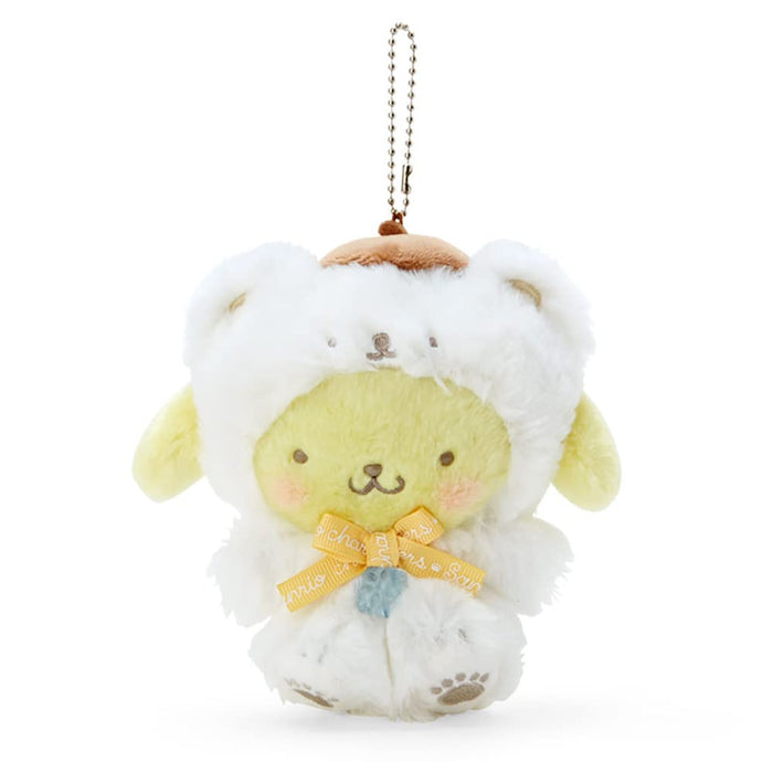 Sanrio Pompompurin Mascot Holder Keychain Fluffy Snow Design 15x8x15.5cm 539961_1