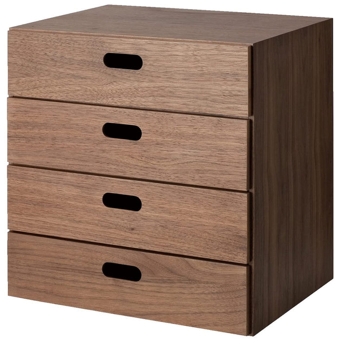 Muji Stacking Chest W37xD28xH37cm 4 drawers Walnut veneer 123812 lacquer NEW_1