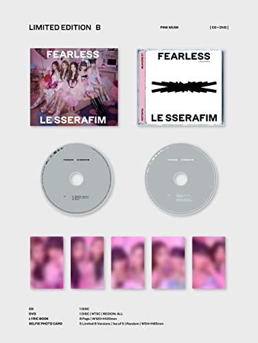 [CD+DVD] FEARLESS First Edition Type B with PHOTOCARD LE SSERAFIM UPCH-89512 NEW_2