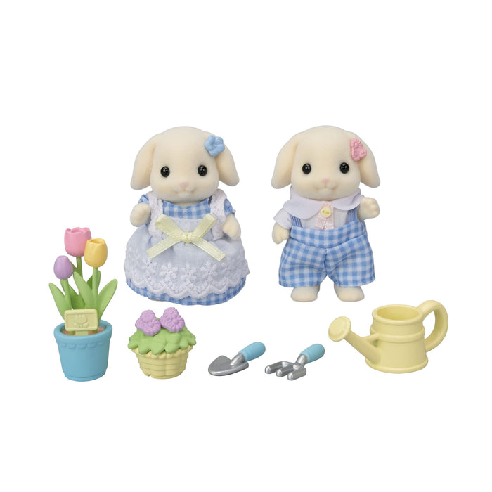 EPOCH Sylvanian Families DF-25 Flower Arrangement Set Flora Rabbit Siblings NEW_1