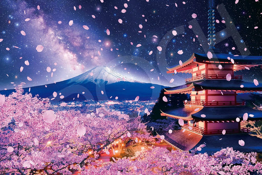 Night Sakura Fuji View from Asama Shrine Jigsaw Puzzle 2016 Pieces ‎22-107S NEW_1