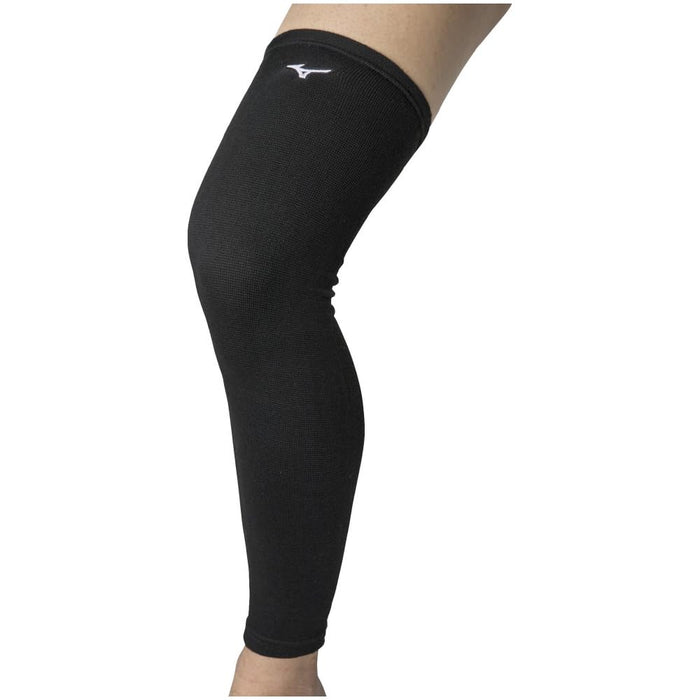 Mizuno Volleyball Knee Supporter Super Long No Pad V2MYA011 Black White Logo NEW_1